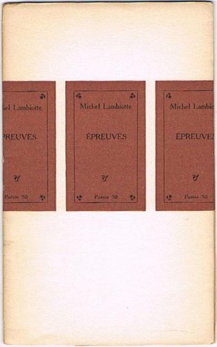 Portada del libro de ÉPREUVES.