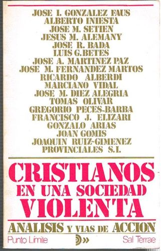 Portada del libro de CRISTIANOS EN UNA SOCIEDAD VIOLENTA. Análisis y vías de acción.