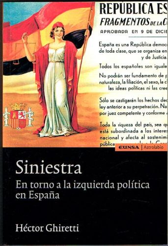 Portada del libro de SINIESTRA. En torno al izquierda política en España.