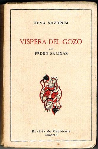 Portada del libro de VÍSPERA DEL GOZO.