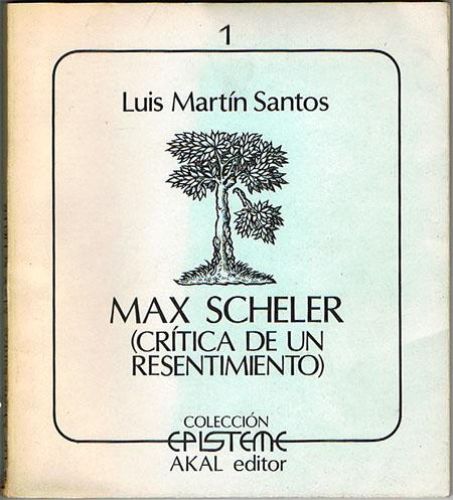 Portada del libro de MAX SCHELER. (Crítica de un resentimiento).