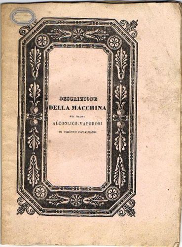 Portada del libro de DESCRIZIONE DELLA MACCHINA PEL BAGNI ALCOOLICO-VAPOROSI e sua applicazione alla cura di alcune umane...