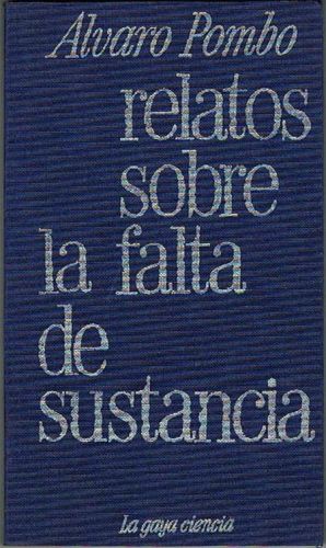 Portada del libro de RELATOS SOBRE LA FALTA DE SUSTANCIA.