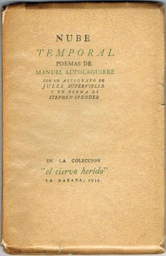 Portada del libro de NUBE TEMPORAL. Poemas.