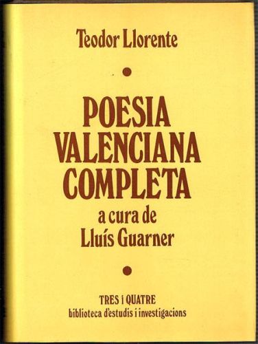 Portada del libro de POESIA  VALENCIANA COMPLETA.