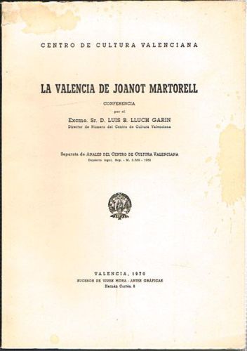Book cover from LA VALENCIA DE JOANOT MARTORELL.