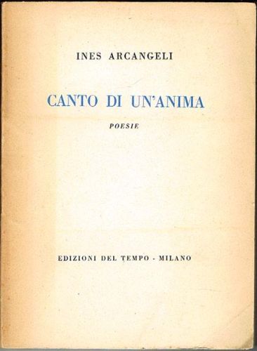 Portada del libro de CANTO DI UN'ANIMA. Poesie.