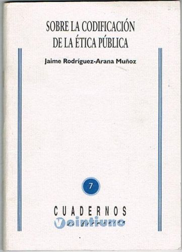 Portada del libro de SOBRE LA CODIFICACIÓN DE LA ÉTICA PÚBLICA.