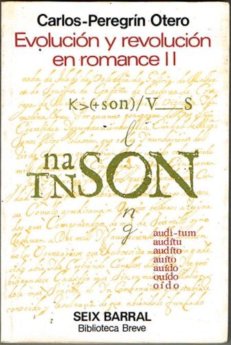 Book cover from EVOLUCIÓN Y REVOLUCIÓN EN ROMANCE. Tomo II. Mínima introducción a la diacronía.