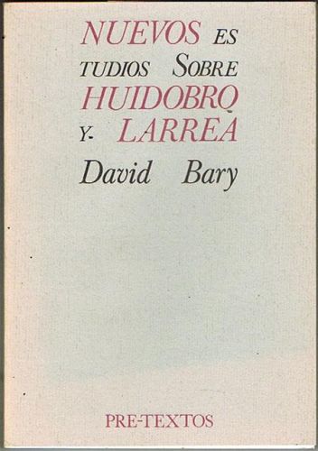 Portada del libro de NUEVOS ESTUDIOS SOBRE HUIDOBRO Y LARREA.