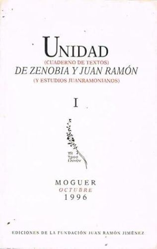 Portada del libro de UNIDAD DE ZENOBIA Y JUAN RAMÓN.