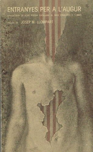 Portada del libro de ENTRANYES PER A L'AUGUR. Antologia de jove poesia catalana al Baix Vinalopó 1980.