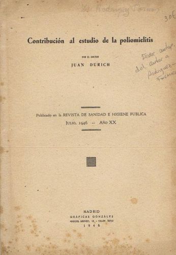Portada del libro de CONTRIBUCIÓN AL ESTUDIO DE LA POLIOMIELITIS.