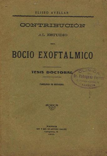Portada del libro de CONTRIBUCIÓN AL ESTUDIO DEL BOCIO EXOFTALMICO.