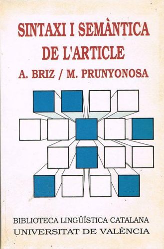 Portada del libro de SINTAXI I SEMÀNTICA DE L'ARTICLE.