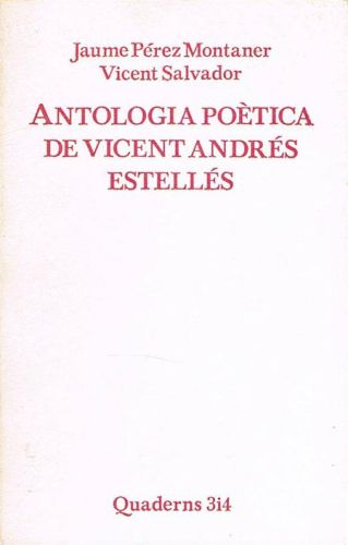 Portada del libro de ANTOLOGIA POÈTICA DE VICENT ANDRÉS ESTELLÉS.