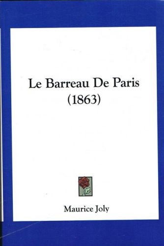 Portada del libro de LE BARREAU DE PARIS (1863).