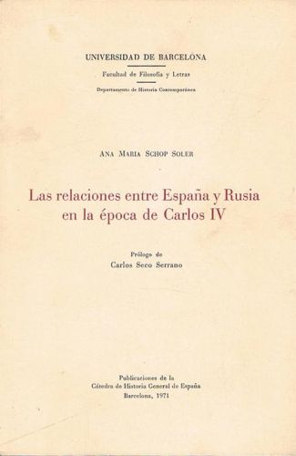 Portada del libro de LAS RELACIONES ENTRE ESPAÑA Y RUSIA EN LA ÉPOCA CARLOS IV.