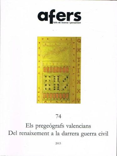 Book cover from ELS PREGEÒGRAFS VALENCIANS. DEL RENAIXEMENT A LA DARRERA GUERRA CIVIL.