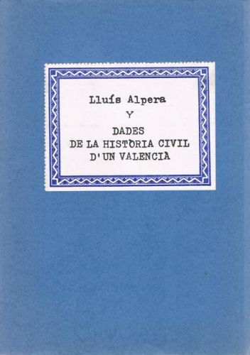 Portada del libro de DADES DE LA HISTORIA CIVIL D'UN VALENCIA