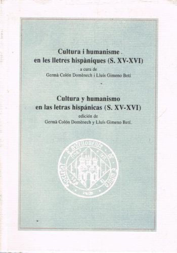 Portada del libro de CULTURA I HUMANISME EN LES LLETRES HISPANIQUES (S.XV-XVI)