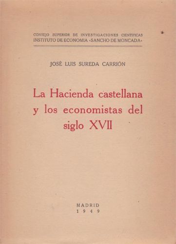 Portada del libro de LA HACIENDA CASTELLANA Y LOS ECONOMISTAS DEL SIGLO XVII
