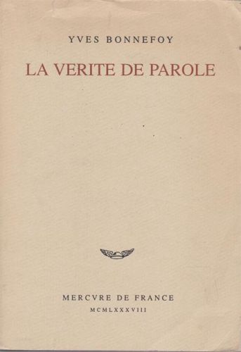 Portada del libro de LA VERITE DE PAROLE