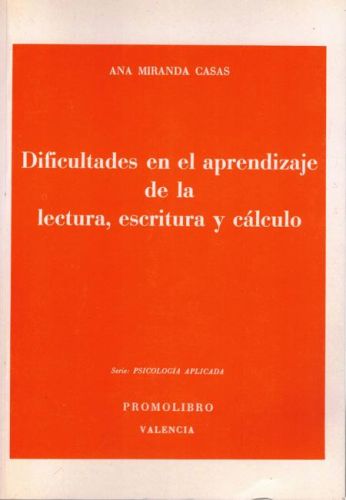 Portada del libro de DIFICULTADES EN EL APRENDIZAJE DE LA LECTURA, ESCRITURA Y CALCULO