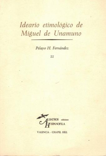 Portada del libro de IDEARIO ETIMOLOGICO DE MIGUEL DE UNAMUNO