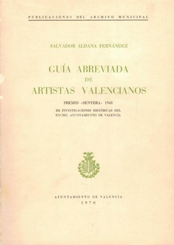 Portada del libro de GUIA ABREVIADA DE ARTISTAS VALENCIANOS