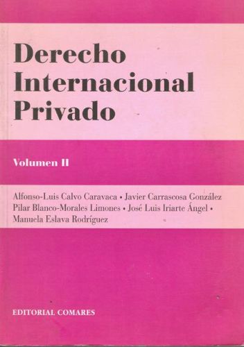 Portada del libro de DERECHO INTERNACIONAL PRIVADO. Vol. II.
