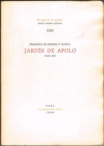 Portada del libro de JARDÍN DE APOLO. (Madrid. 1624).