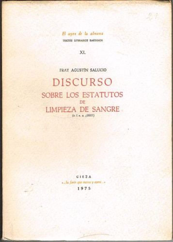 Portada del libro de DISCURSO SOBRE LOS ESTATUTOS DE LIMPIEZA DE SANGRE. (s.l.n.a. ¿1600?).