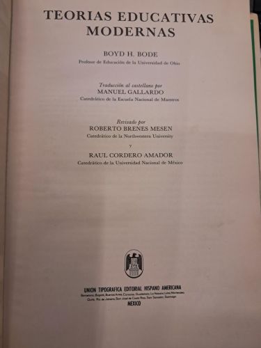 Portada del libro de TEORIAS EDUCATIVAS MODERNAS 