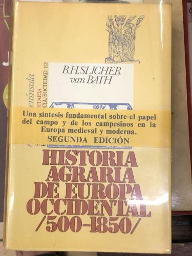 Portada del libro de HISTORIA AGRARIA DE EUROPA OCCIDENTAL (500-1850)