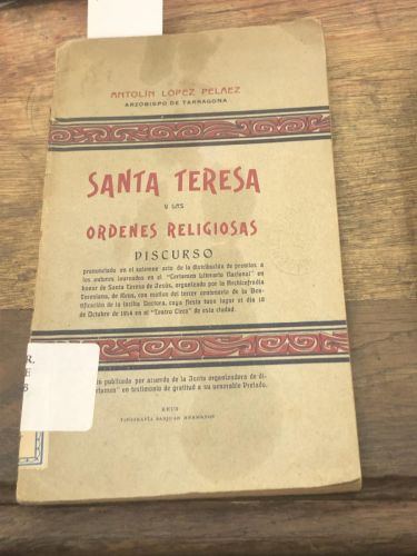 Portada del libro de SANTA TERESA Y LAS ORDENES RELIGIOSAS 