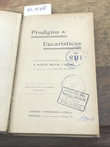 Portada del libro de PRODIGIOS EUCARISTICOS 